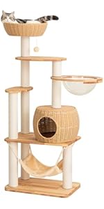 Amazon | 【なになにLife】 キャットタワー 木製 天然木 大型 据え置き